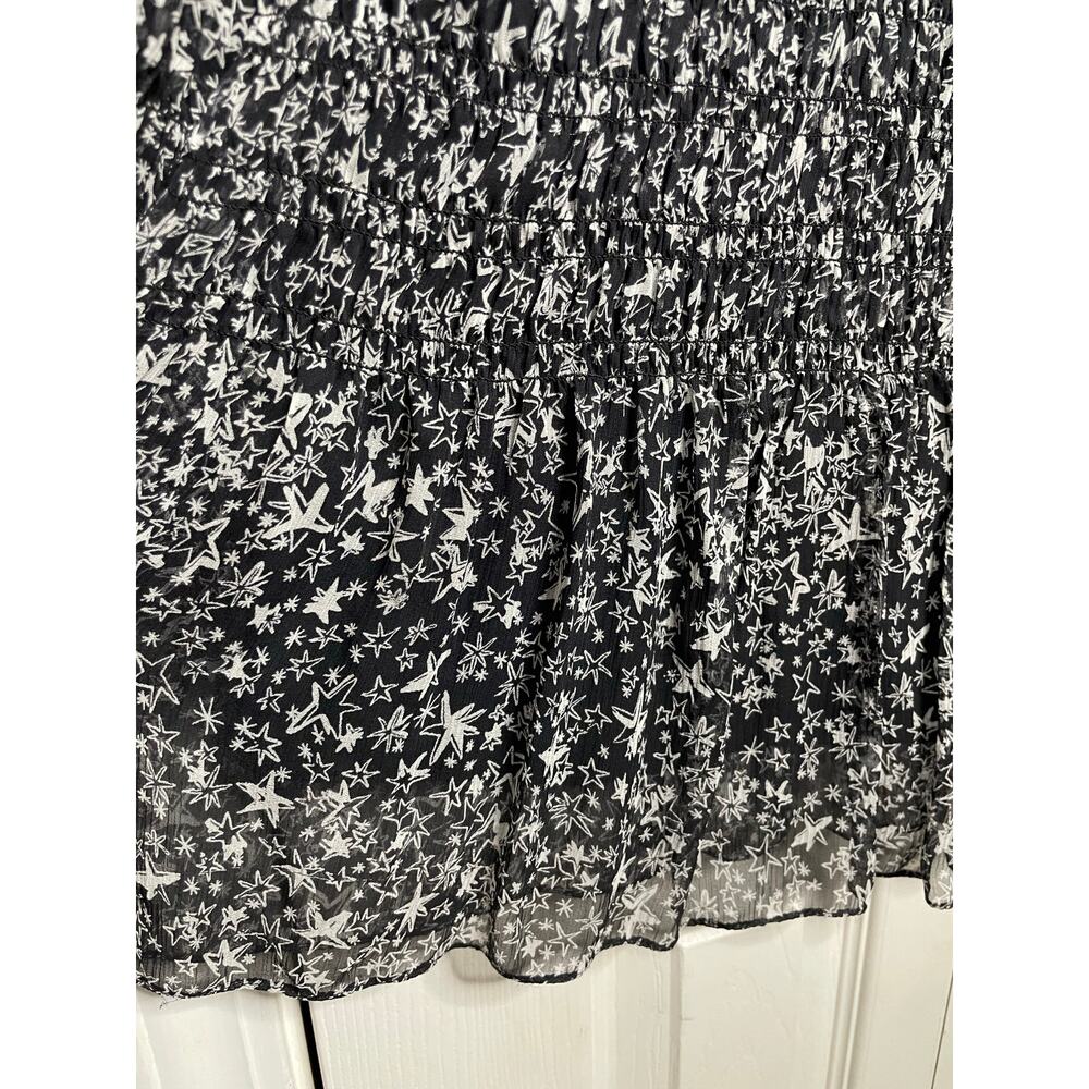 LoveShackFancy Scarlett Mini Dress Stars Black White Womens Size XS - Picture 9 of 10